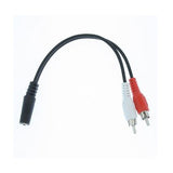 Skque 3.5mm stereo Female to 2 RCA Male Cable  (6Inch / 18cm)