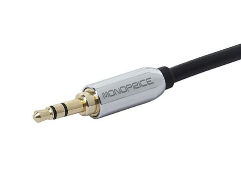 Monoprice 109768 6-Feet 3.5mm Stereo Male to RCA Stereo Male Gold Plated Cable for Mobile, Black