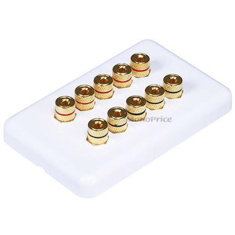 High Quality Banana Binding Post Wall Plate for 5 Speaker - Coupler Type