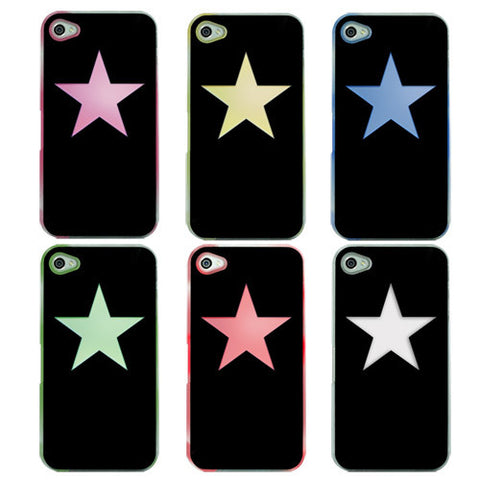 Skque Sense 6 Color Flashing LED Case Cover for Apple iPhone 4 4S, Black