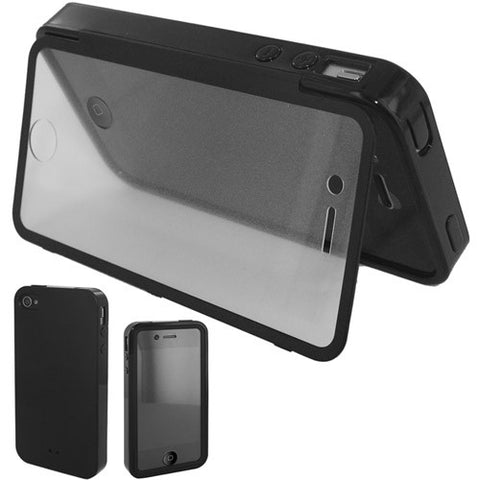 Skque TPU Soft Case with Build In Clear Screen Protector for Apple iPhone 4 4S, Black