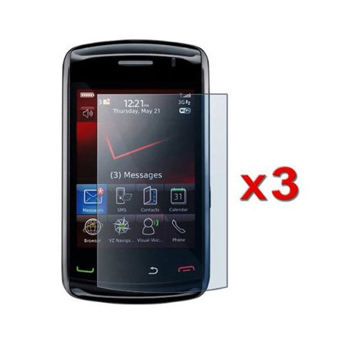 Skque 3 Pack of Premium Reusable LCD Screen Protectors for Blackberry Storm 2 9550