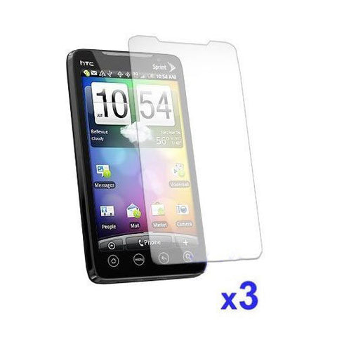 Skque Three LCD Screen Guards / Protectors for HTC Evo 4G