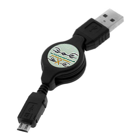 Micro USB Retractable Black