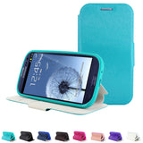 Skque&reg; Flip Magnetic PU Leather TPU Wallet case Cover for SamSung Galaxy S3 I9300