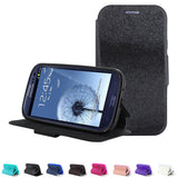 Skque&reg;Flip Magnetic PU Leather TPU Wallet case Cover for SamSung Galaxy S3 I9300, Black