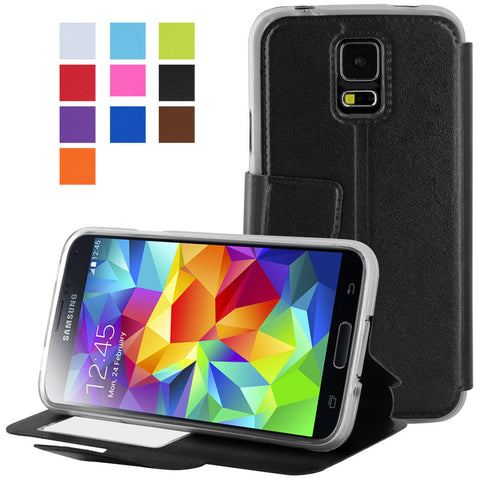 Skque&reg; Flip Magnetic PU Leather TPU Protector case Cover for SamSung Galaxy S5