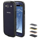 Skque&reg; Aluminum Frame with Bling CryStal RhineStone Bumper case Cover for SamSung Galaxy S3 I9300