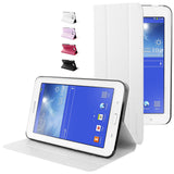 Skque&reg; Flip PU Silk Pattern Leather PC Protector case Cover for SamSung Galaxy Tab 3 Lite 7.0