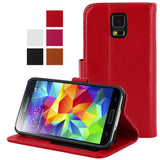 Skque&reg; Flip Folio Magnetic Leather PC Protector case Wallet for SamSung Galaxy S5