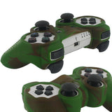 Skque Silicone Soft Protective Case Cover for Sony PlayStation 3 Controller, Camo Pattern, Brown, Green