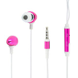 Skque 3.5mm Remote Mic Metal Earphone for iPhone 3G/3GS/4G/4S-color in pink