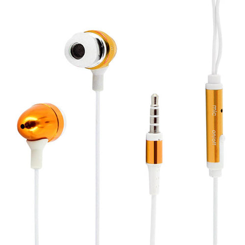 Skque 3.5mm Remote Mic Metal Earphone for iPhone 3G/3GS/4G/4S-color in orange