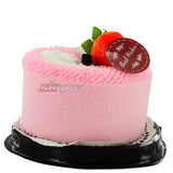 Skque Mini Heart with Strawberry Top Ornament Cute Cake Towel-color in Pink