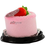 Skque Mini Heart with Strawberry Top Ornament Cute Cake Towel-color in Pink