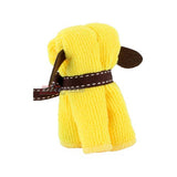 Skque Mini Dog Shape Cute Lovely Bathing Towel Washcloth-color in yellow