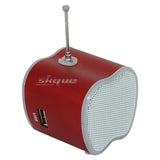 Skque Mini MP3 Player Speaker with LED Display FM Radio, Micro SD for Mobile Devices, Red