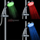 Skque LED Light Multi Color Changing Handheld Shower Head with Temperature Sensor Lighting LD8008A16