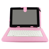 Skque&reg; UniverSal PU Leather Flip Stand case Cover w/ USB Keyboard for 10 Inch Tablets