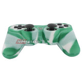 Skque Silicone Soft Protective Case Cover for Sony PlayStation 3 Controller, Camo Pattern, Green, White