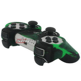 Skque Silicone Soft Protective Case Cover for Sony PlayStation 3 Controller, Camo Pattern, Black, Green