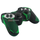 Skque Silicone Soft Protective Case Cover for Sony PlayStation 3 Controller, Camo Pattern, Black, Green