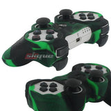 Skque Silicone Soft Protective Case Cover for Sony PlayStation 3 Controller, Camo Pattern, Black, Green