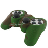 Skque Silicone Soft Protective Case Cover for Sony PlayStation 3 Controller, Camo Pattern, Brown, Green